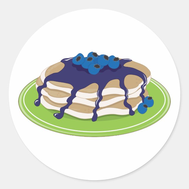 Pancakes Blueberry Runder Aufkleber (Vorderseite)