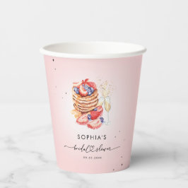 Pancakes Brunch & Bubbly Pink Brautparty Pappbecher