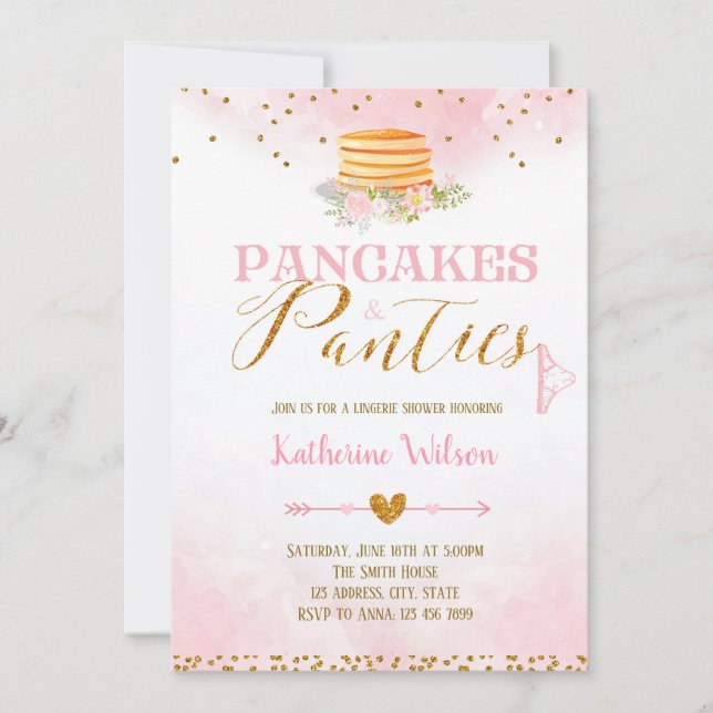 Pancakes et culottes invitation carte lingerie (Devant)