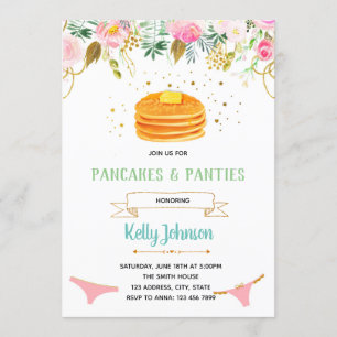 Pancakes et culottes Lingerie Shower Invitation
