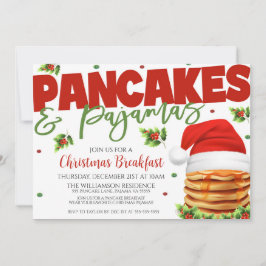 Pancakes Et Pajamas De Noël Invitation