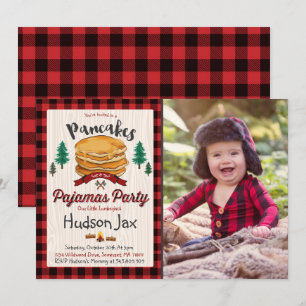 Pancakes Et Pajamas Invitation Plaid
