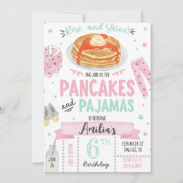 Pancakes et pyjamas Invitation de fête d'anniversa