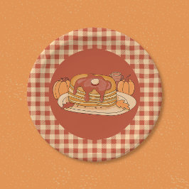 Pancakes - Fall Buffalo Karierte Musterpapierplatt Pappteller
