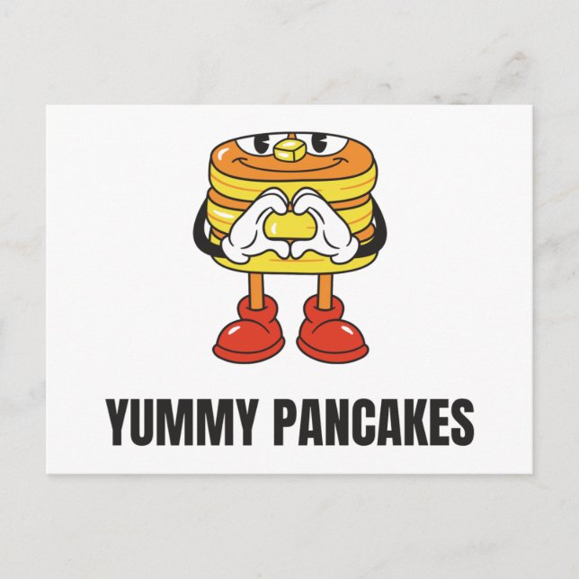 Pancakes Food Kawaii Face Einladungspostkarte (Vorderseite)