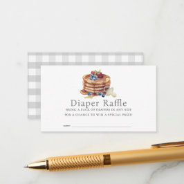 Pancakes & Pacifiers Gray Diaper Raffle Ticket Begleitkarte