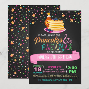 Pancakes & Pajamas Geburtstagsfeier Einladung
