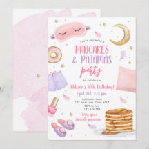 Pancakes Pajamas Sleepover Slumber Party Geburtsta