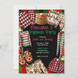 Pancakes & Pajamas Weihnachts-PJ-Party-Geburtstag Einladung