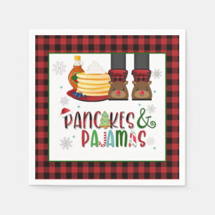 Pancakes & Pajamas Weihnachtsfest Party Napkin - W Serviette