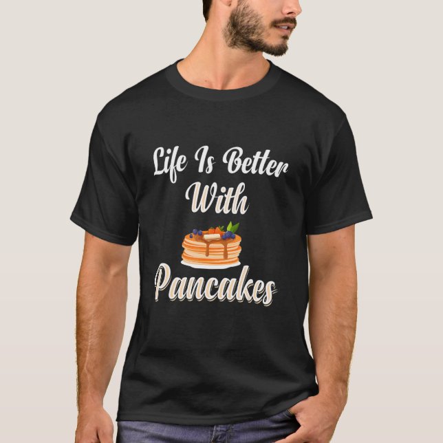 Pancakes Pancake Maker Men Brüderliche Ehefrau T-Shirt (Vorderseite)