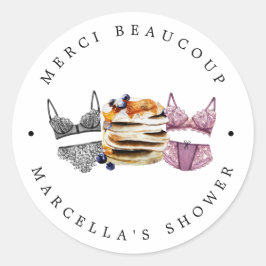 Pancakes & Panties Brautparty Runder Aufkleber