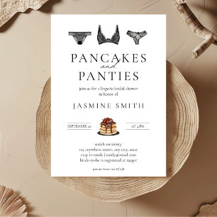 Pancakes & Panties Lingerie Brautparty Modern Einladung