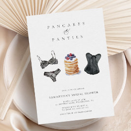 Pancakes & Panties Modern Lingerie Bridal Shower Einladung