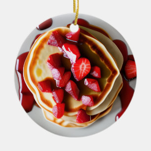 Pancakes Pun Pain Ornement en céramique de Noël