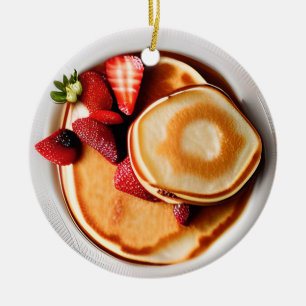 Pancakes Pun Pain Ornement en céramique de Noël