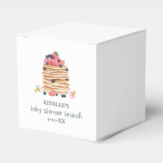 Pancakes & Schnullers Babydusche Brunch Geschenkschachtel (Vorderseite)