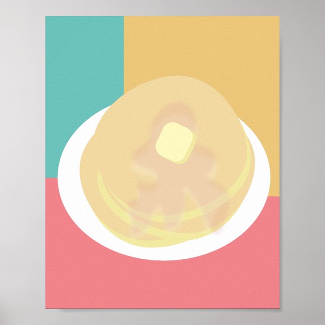 Pancakes Sirup Drip Colorful Poster (Vorne)