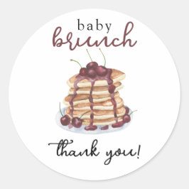 Pancakes Sweet Cherry Baby Dusche Danke Karte Runder Aufkleber