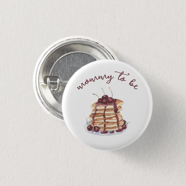 Pancakes Sweet Cherry - Mommy to be Button (Vorne & Hinten)
