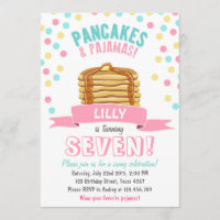 Pancakes und Pajamas Geburtstagsparty Einladung