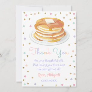 Pancakes und Pajamas Glitzer Dot Star Kind Geburts Dankeskarte
