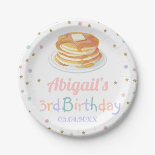 Pancakes und Pajamas Glitzer Dot Star Kind Geburts Pappteller