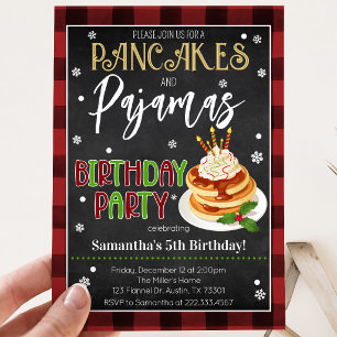 Pancakes und Pajamas Weihnachts-Party Einladung