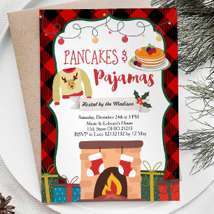 Pancakes und Pajamas Weihnachts-Party Einladung