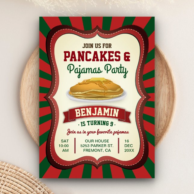 Pancakes und Pajamas | Weihnachtsfeier Einladung (Von Creator hochgeladen)