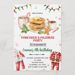 Pancakes und Pyjamas Weihnachts-Einladung Einladung