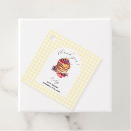 Pancakes und Schnuller Gingham Kariert Baby Shower Geschenkanhänger