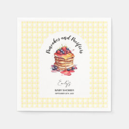 Pancakes und Schnuller Gingham Kariert Baby Shower Serviette