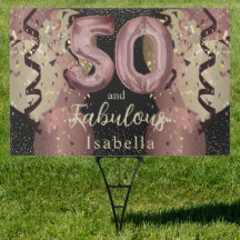 Black and Rose Gold Parties scintillant 50e annive