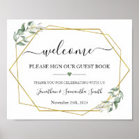 Pancarte de bienvenue notre livre d'or mariage ver