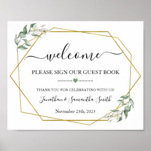 Pancarte de bienvenue notre livre d'or mariage ver