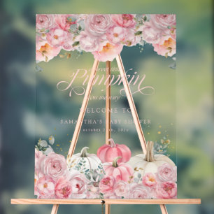 Pancarte de bienvenue pour Baby Shower aux fleurs 