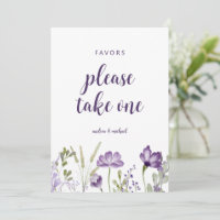 Pancarte de cadeaux de mariage carte florale lavan