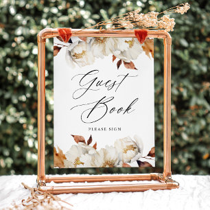 Pancarte de livre d'or pour invités de mariage flo