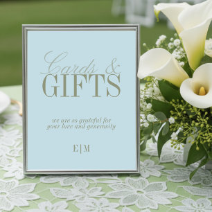 Pancarte de mariage Modern Blue Citrus Cartes et C