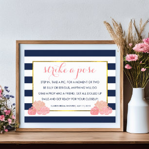 Pancarte de poster de Photomaton Pivoine Blush d