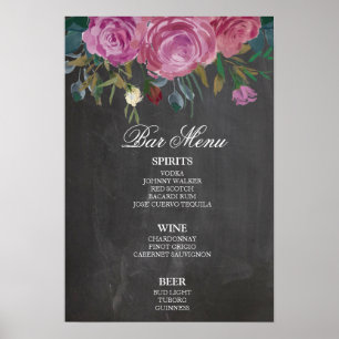Pancarte de tableau noir de bar   Enseigne florale
