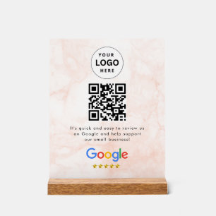 Pancarte de tablette de code QR de critiques Googl