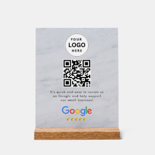 Pancarte de tablette de code QR de critiques Googl