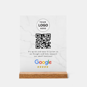 Pancarte de tablette de code QR de critiques Googl