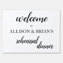 Dîner de répétition Affiche de bienvenue pour Mari