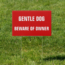 Doux Chien Méfiez-Vous Du Propriétaire Drôle Avert
