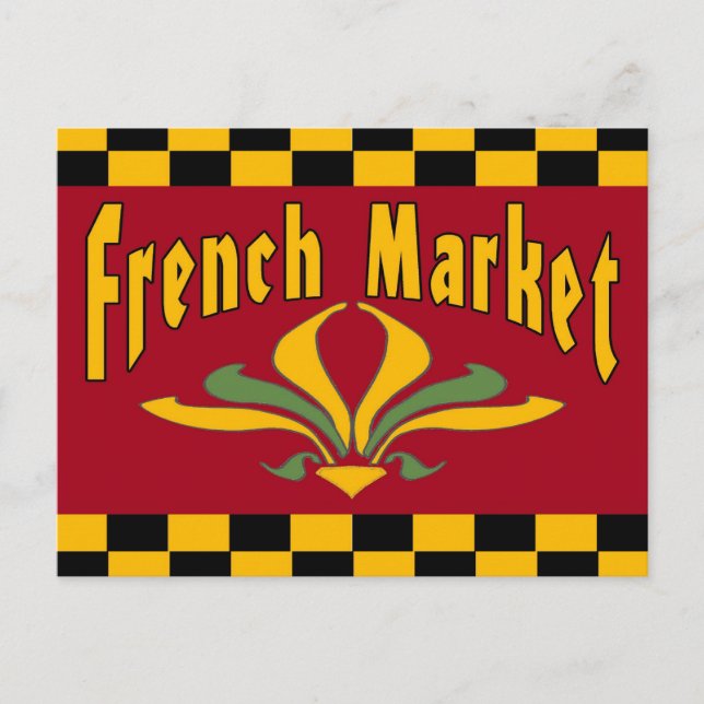 Pancarte du Marché Français Carte Postale (Devant)
