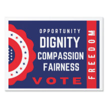 Jardin signe liberté, opportunité, dignité... VOTE