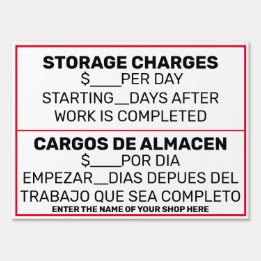 Pancarte Personnaliser le stockage de véhicules pour l'atel